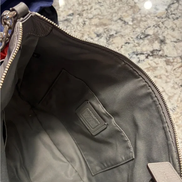 Coach Gray Leather Shoulder Bag - Picture 5 of 10